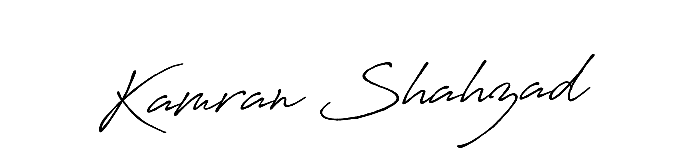 Make a beautiful signature design for name Kamran Shahzad. With this signature (Antro_Vectra_Bolder) style, you can create a handwritten signature for free. Kamran Shahzad signature style 7 images and pictures png