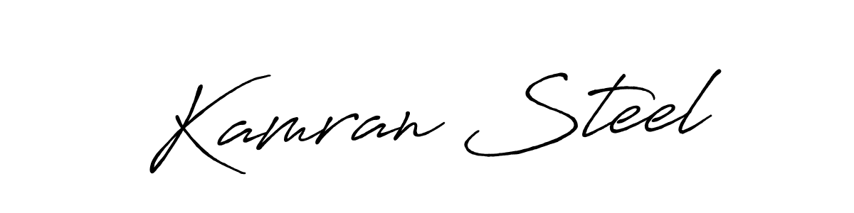 Similarly Antro_Vectra_Bolder is the best handwritten signature design. Signature creator online .You can use it as an online autograph creator for name Kamran Steel. Kamran Steel signature style 7 images and pictures png
