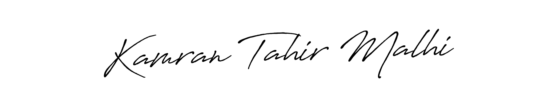 How to make Kamran Tahir Malhi name signature. Use Antro_Vectra_Bolder style for creating short signs online. This is the latest handwritten sign. Kamran Tahir Malhi signature style 7 images and pictures png
