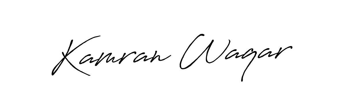 Also You can easily find your signature by using the search form. We will create Kamran Waqar name handwritten signature images for you free of cost using Antro_Vectra_Bolder sign style. Kamran Waqar signature style 7 images and pictures png