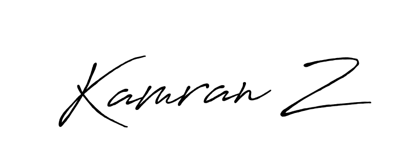 You should practise on your own different ways (Antro_Vectra_Bolder) to write your name (Kamran Z) in signature. don't let someone else do it for you. Kamran Z signature style 7 images and pictures png