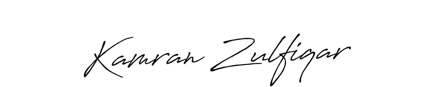 Design your own signature with our free online signature maker. With this signature software, you can create a handwritten (Antro_Vectra_Bolder) signature for name Kamran Zulfiqar. Kamran Zulfiqar signature style 7 images and pictures png