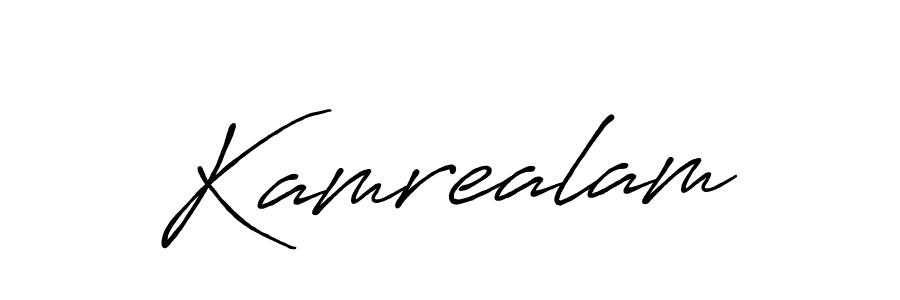 Create a beautiful signature design for name Kamrealam. With this signature (Antro_Vectra_Bolder) fonts, you can make a handwritten signature for free. Kamrealam signature style 7 images and pictures png