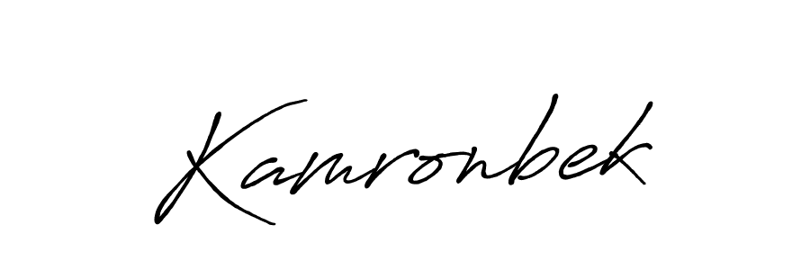 How to make Kamronbek signature? Antro_Vectra_Bolder is a professional autograph style. Create handwritten signature for Kamronbek name. Kamronbek signature style 7 images and pictures png