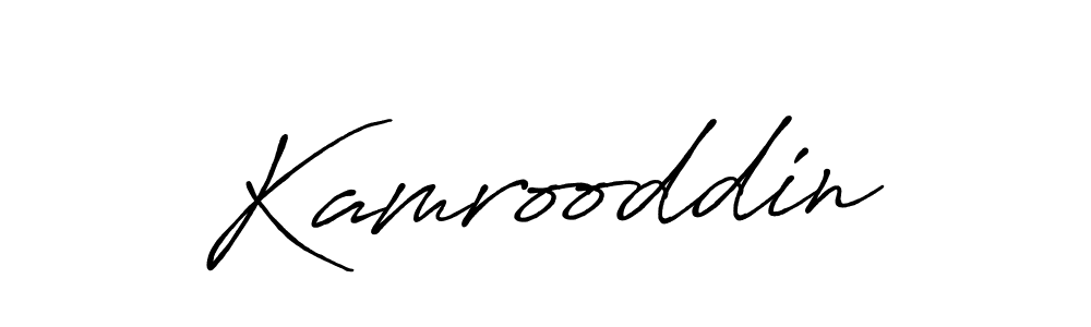 How to make Kamrooddin name signature. Use Antro_Vectra_Bolder style for creating short signs online. This is the latest handwritten sign. Kamrooddin signature style 7 images and pictures png