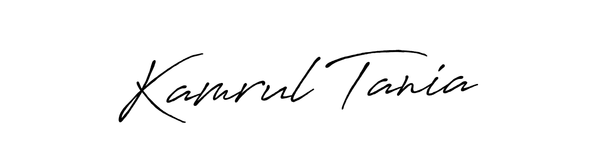 How to make Kamrul Tania name signature. Use Antro_Vectra_Bolder style for creating short signs online. This is the latest handwritten sign. Kamrul Tania signature style 7 images and pictures png