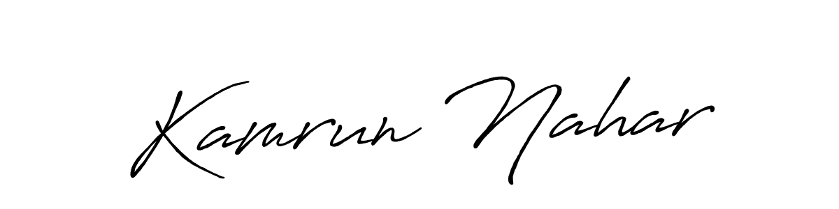 How to Draw Kamrun Nahar signature style? Antro_Vectra_Bolder is a latest design signature styles for name Kamrun Nahar. Kamrun Nahar signature style 7 images and pictures png