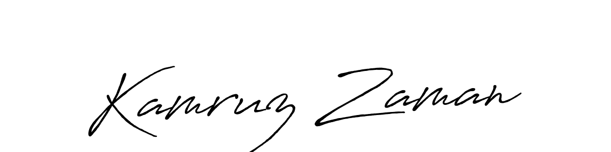 Create a beautiful signature design for name Kamruz Zaman. With this signature (Antro_Vectra_Bolder) fonts, you can make a handwritten signature for free. Kamruz Zaman signature style 7 images and pictures png