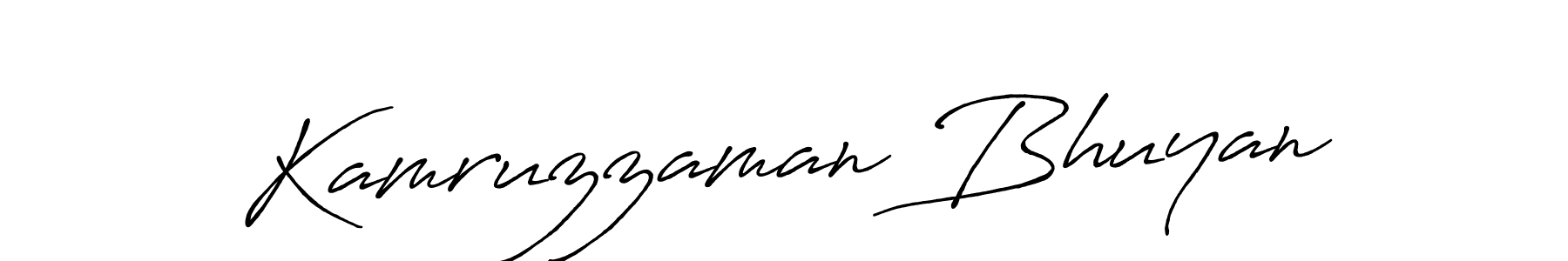 Make a beautiful signature design for name Kamruzzaman Bhuyan. With this signature (Antro_Vectra_Bolder) style, you can create a handwritten signature for free. Kamruzzaman Bhuyan signature style 7 images and pictures png