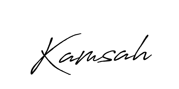 Create a beautiful signature design for name Kamsah. With this signature (Antro_Vectra_Bolder) fonts, you can make a handwritten signature for free. Kamsah signature style 7 images and pictures png