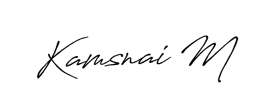 Similarly Antro_Vectra_Bolder is the best handwritten signature design. Signature creator online .You can use it as an online autograph creator for name Kamsnai M. Kamsnai M signature style 7 images and pictures png