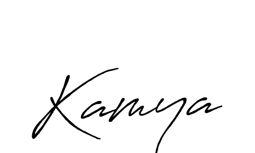 Design your own signature with our free online signature maker. With this signature software, you can create a handwritten (Antro_Vectra_Bolder) signature for name Kamya. Kamya signature style 7 images and pictures png