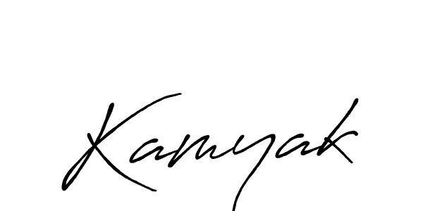 How to make Kamyak signature? Antro_Vectra_Bolder is a professional autograph style. Create handwritten signature for Kamyak name. Kamyak signature style 7 images and pictures png