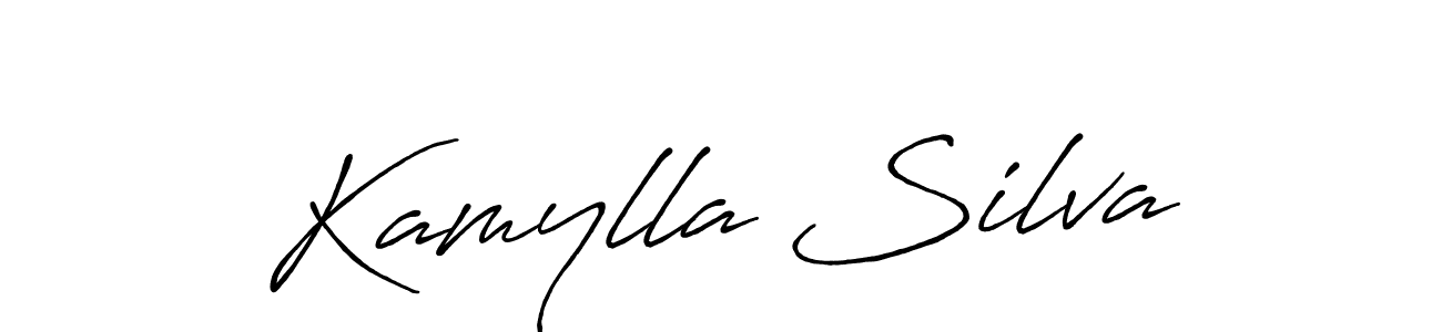 How to make Kamylla Silva signature? Antro_Vectra_Bolder is a professional autograph style. Create handwritten signature for Kamylla Silva name. Kamylla Silva signature style 7 images and pictures png