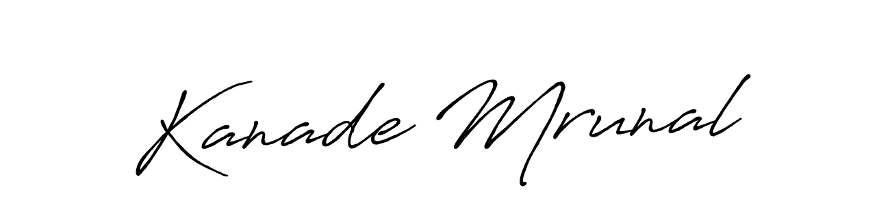 Create a beautiful signature design for name Kanade Mrunal. With this signature (Antro_Vectra_Bolder) fonts, you can make a handwritten signature for free. Kanade Mrunal signature style 7 images and pictures png
