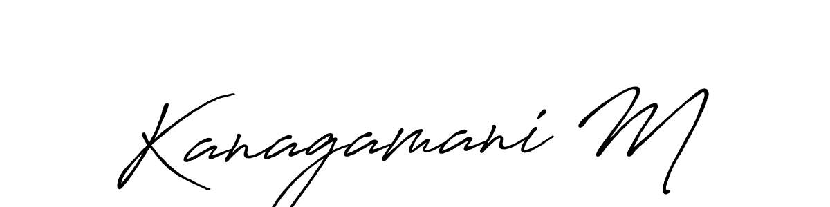 How to make Kanagamani M signature? Antro_Vectra_Bolder is a professional autograph style. Create handwritten signature for Kanagamani M name. Kanagamani M signature style 7 images and pictures png