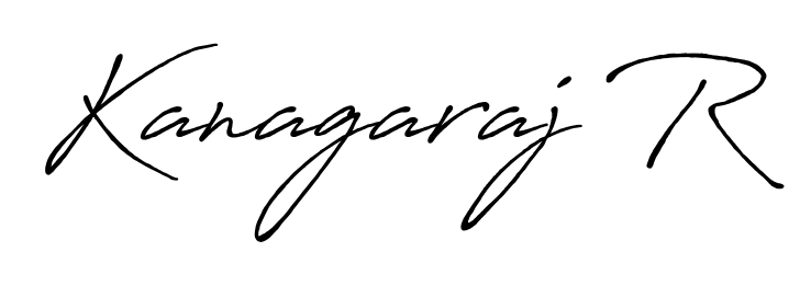 Create a beautiful signature design for name Kanagaraj R. With this signature (Antro_Vectra_Bolder) fonts, you can make a handwritten signature for free. Kanagaraj R signature style 7 images and pictures png
