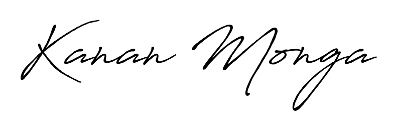 Looking for an artistic signature for Kanan Monga? The Antro_Vectra_Bolder calligraphy style gives a sophisticated flow suitable for business cards and emails. Kanan Monga signature style 7 images and pictures png