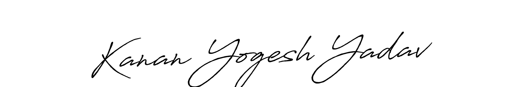 How to make Kanan Yogesh Yadav name signature. Use Antro_Vectra_Bolder style for creating short signs online. This is the latest handwritten sign. Kanan Yogesh Yadav signature style 7 images and pictures png