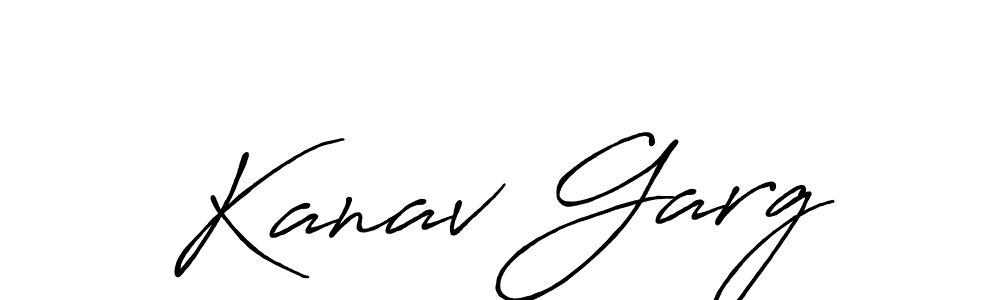 Create a beautiful signature design for name Kanav Garg. With this signature (Antro_Vectra_Bolder) fonts, you can make a handwritten signature for free. Kanav Garg signature style 7 images and pictures png