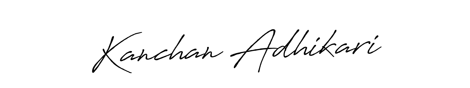 Design your own signature with our free online signature maker. With this signature software, you can create a handwritten (Antro_Vectra_Bolder) signature for name Kanchan Adhikari. Kanchan Adhikari signature style 7 images and pictures png