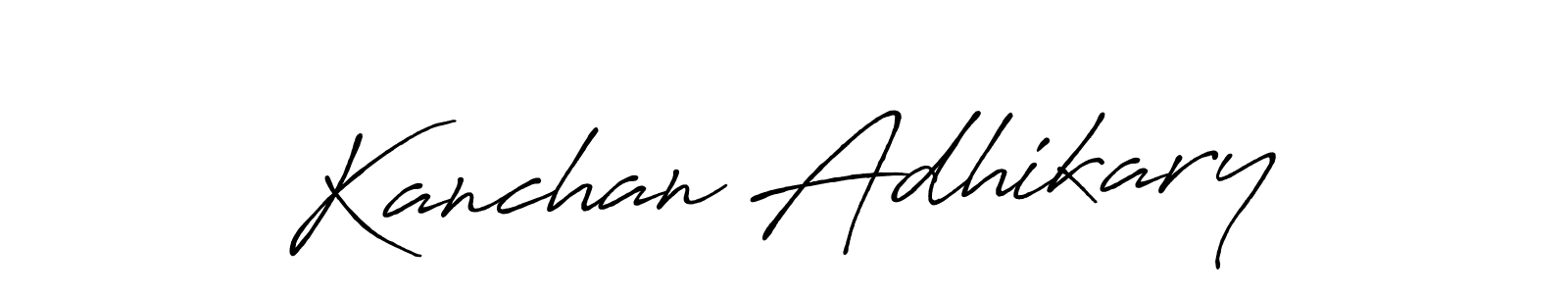 The best way (Antro_Vectra_Bolder) to make a short signature is to pick only two or three words in your name. The name Kanchan Adhikary include a total of six letters. For converting this name. Kanchan Adhikary signature style 7 images and pictures png
