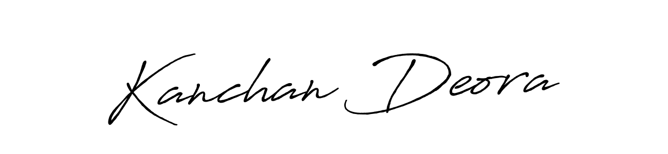 Make a beautiful signature design for name Kanchan Deora. With this signature (Antro_Vectra_Bolder) style, you can create a handwritten signature for free. Kanchan Deora signature style 7 images and pictures png