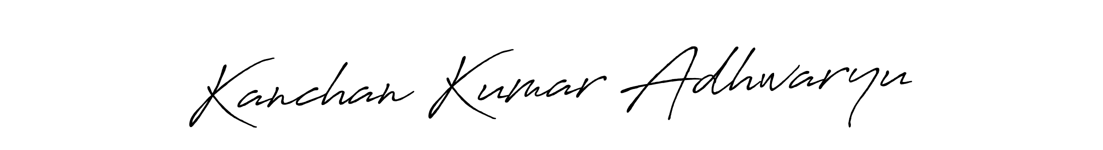 Antro_Vectra_Bolder is a professional signature style that is perfect for those who want to add a touch of class to their signature. It is also a great choice for those who want to make their signature more unique. Get Kanchan Kumar Adhwaryu name to fancy signature for free. Kanchan Kumar Adhwaryu signature style 7 images and pictures png