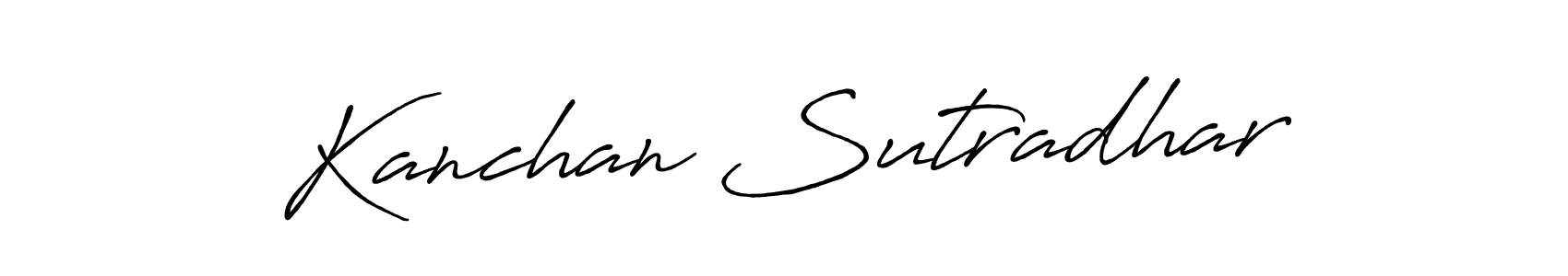 How to make Kanchan Sutradhar name signature. Use Antro_Vectra_Bolder style for creating short signs online. This is the latest handwritten sign. Kanchan Sutradhar signature style 7 images and pictures png