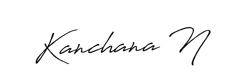 How to make Kanchana N name signature. Use Antro_Vectra_Bolder style for creating short signs online. This is the latest handwritten sign. Kanchana N signature style 7 images and pictures png