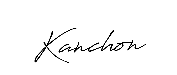 Similarly Antro_Vectra_Bolder is the best handwritten signature design. Signature creator online .You can use it as an online autograph creator for name Kanchon. Kanchon signature style 7 images and pictures png