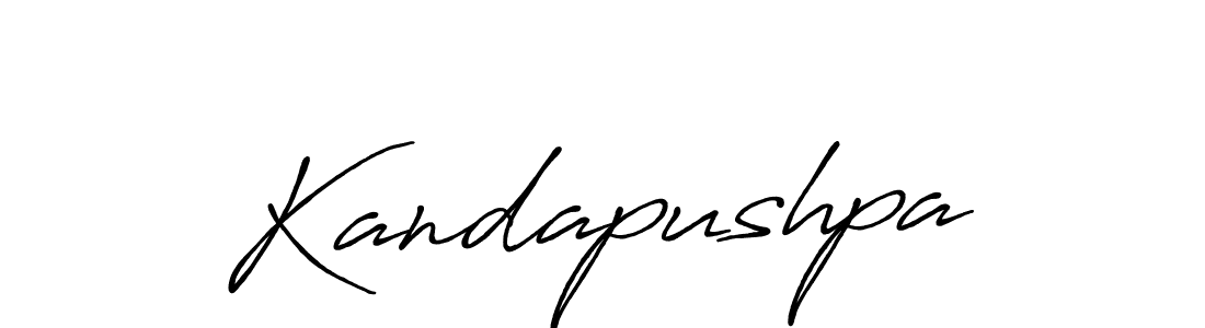 Use a signature maker to create a handwritten signature online. With this signature software, you can design (Antro_Vectra_Bolder) your own signature for name Kandapushpa. Kandapushpa signature style 7 images and pictures png
