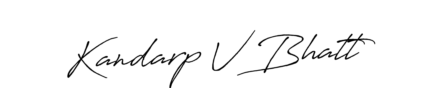 How to make Kandarp V Bhatt signature? Antro_Vectra_Bolder is a professional autograph style. Create handwritten signature for Kandarp V Bhatt name. Kandarp V Bhatt signature style 7 images and pictures png