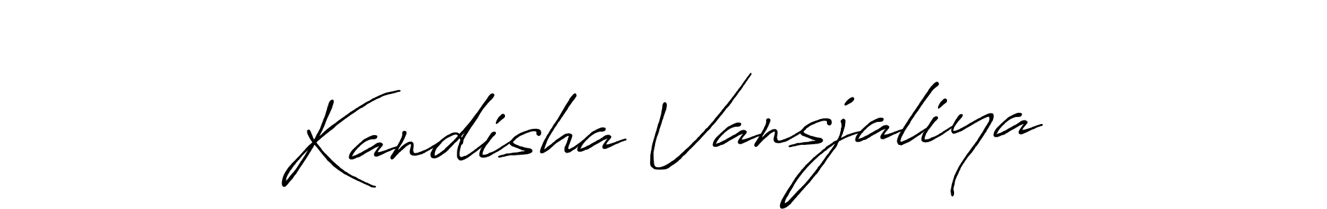Make a beautiful signature design for name Kandisha Vansjaliya. With this signature (Antro_Vectra_Bolder) style, you can create a handwritten signature for free. Kandisha Vansjaliya signature style 7 images and pictures png