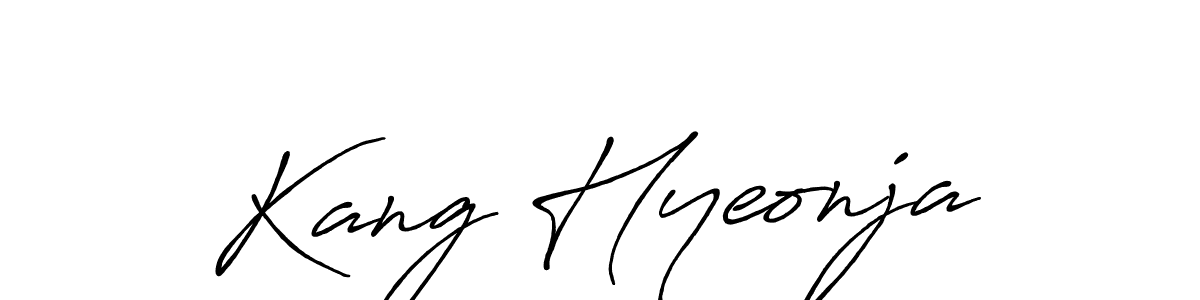 Kang Hyeonja stylish signature style. Best Handwritten Sign (Antro_Vectra_Bolder) for my name. Handwritten Signature Collection Ideas for my name Kang Hyeonja. Kang Hyeonja signature style 7 images and pictures png