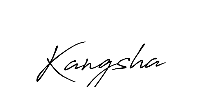 How to make Kangsha signature? Antro_Vectra_Bolder is a professional autograph style. Create handwritten signature for Kangsha name. Kangsha signature style 7 images and pictures png