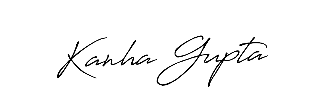 How to make Kanha Gupta name signature. Use Antro_Vectra_Bolder style for creating short signs online. This is the latest handwritten sign. Kanha Gupta signature style 7 images and pictures png
