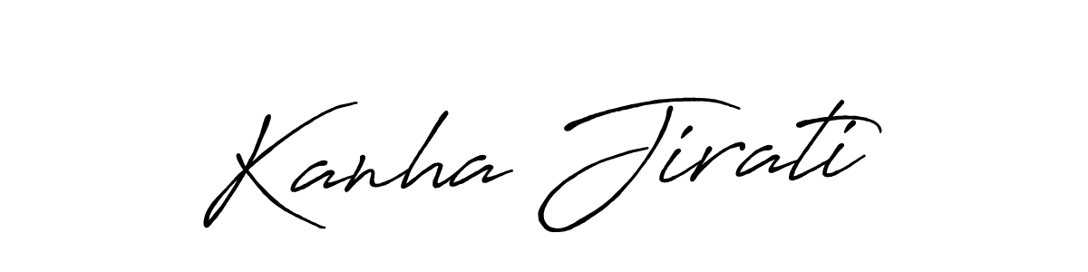 How to make Kanha Jirati name signature. Use Antro_Vectra_Bolder style for creating short signs online. This is the latest handwritten sign. Kanha Jirati signature style 7 images and pictures png