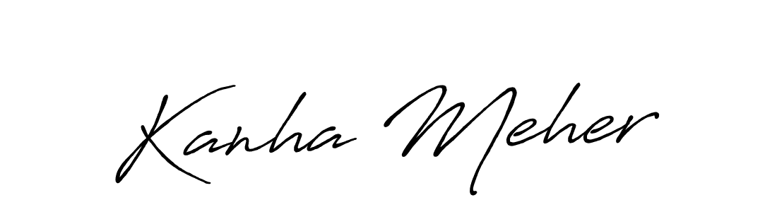 How to make Kanha Meher name signature. Use Antro_Vectra_Bolder style for creating short signs online. This is the latest handwritten sign. Kanha Meher signature style 7 images and pictures png