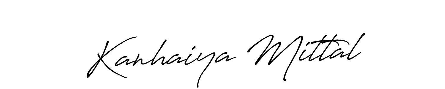 Make a beautiful signature design for name Kanhaiya Mittal. With this signature (Antro_Vectra_Bolder) style, you can create a handwritten signature for free. Kanhaiya Mittal signature style 7 images and pictures png