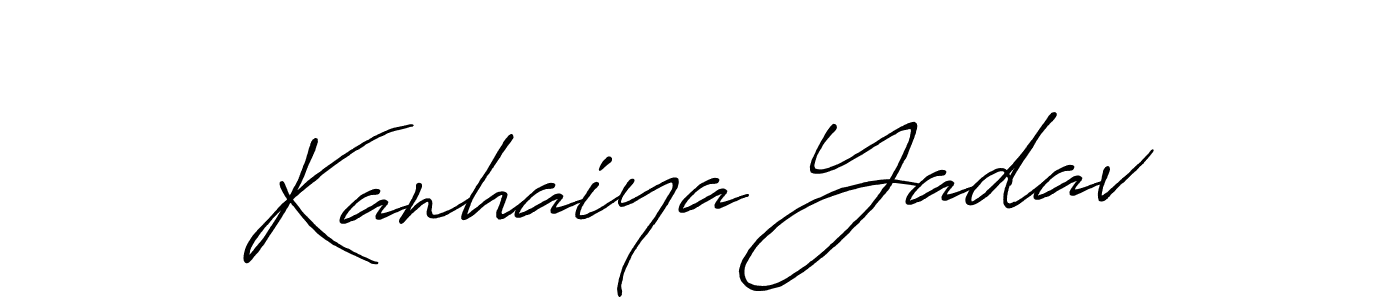 Create a beautiful signature design for name Kanhaiya Yadav. With this signature (Antro_Vectra_Bolder) fonts, you can make a handwritten signature for free. Kanhaiya Yadav signature style 7 images and pictures png