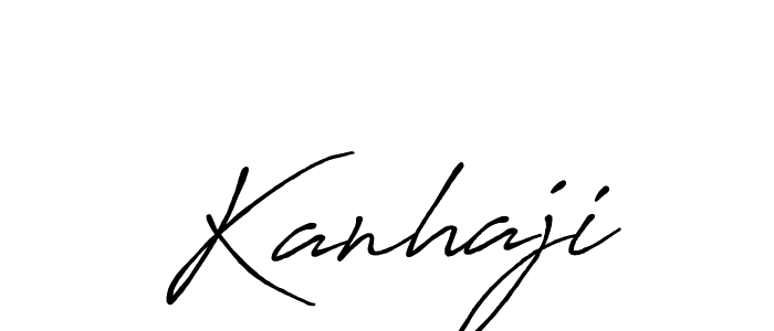 Use a signature maker to create a handwritten signature online. With this signature software, you can design (Antro_Vectra_Bolder) your own signature for name Kanhaji. Kanhaji signature style 7 images and pictures png