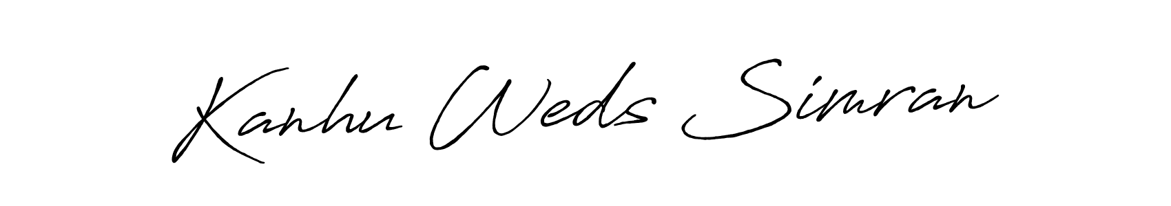 Make a beautiful signature design for name Kanhu Weds Simran. Use this online signature maker to create a handwritten signature for free. Kanhu Weds Simran signature style 7 images and pictures png