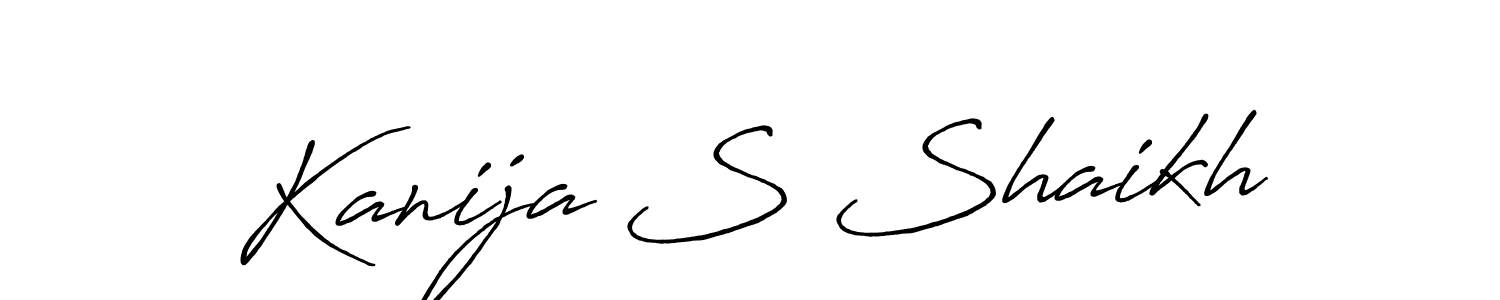 Similarly Antro_Vectra_Bolder is the best handwritten signature design. Signature creator online .You can use it as an online autograph creator for name Kanija S Shaikh. Kanija S Shaikh signature style 7 images and pictures png