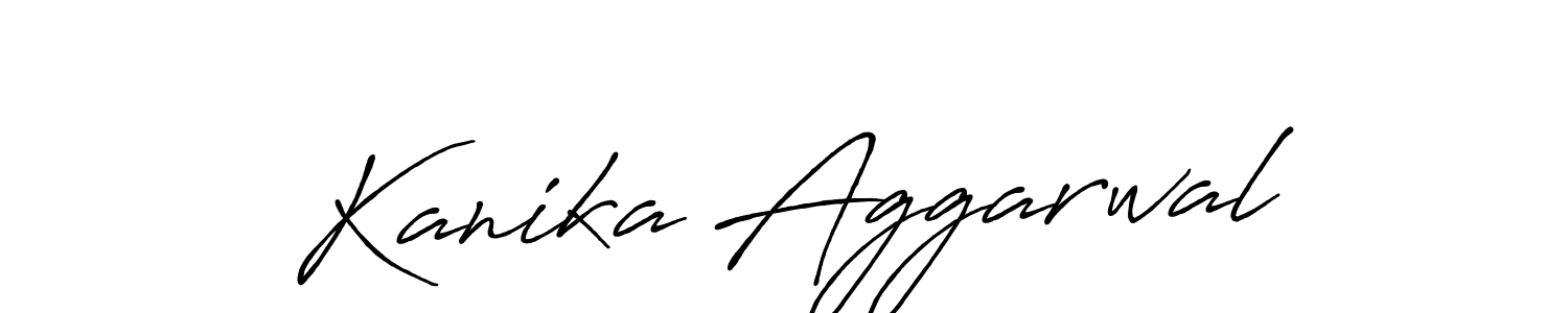 Create a beautiful signature design for name Kanika Aggarwal. With this signature (Antro_Vectra_Bolder) fonts, you can make a handwritten signature for free. Kanika Aggarwal signature style 7 images and pictures png