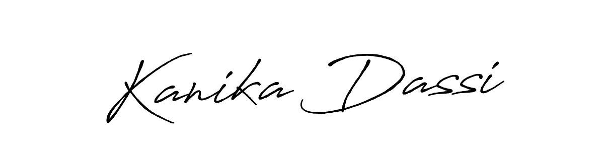 How to make Kanika Dassi name signature. Use Antro_Vectra_Bolder style for creating short signs online. This is the latest handwritten sign. Kanika Dassi signature style 7 images and pictures png