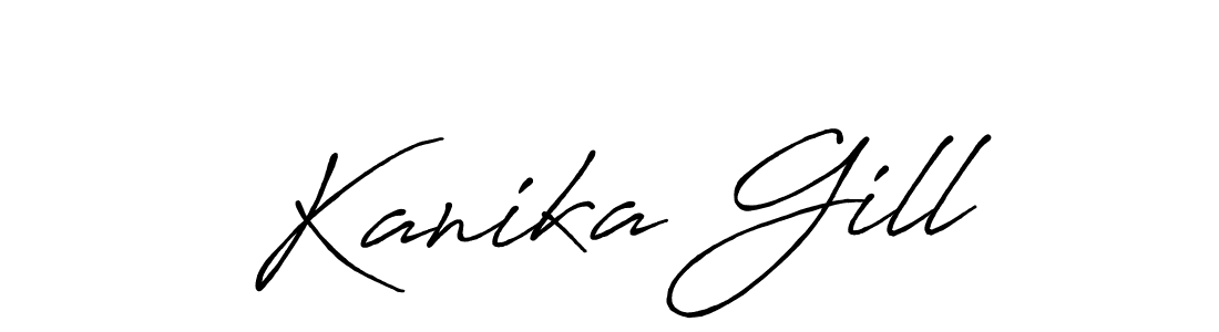 Design your own signature with our free online signature maker. With this signature software, you can create a handwritten (Antro_Vectra_Bolder) signature for name Kanika Gill. Kanika Gill signature style 7 images and pictures png