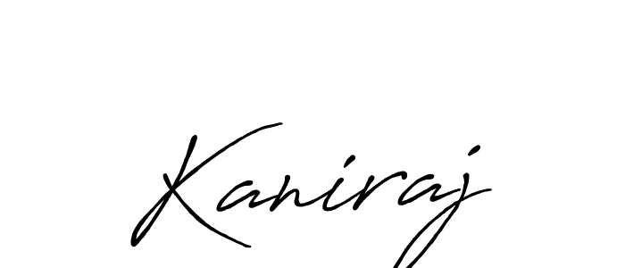 Make a beautiful signature design for name Kaniraj. With this signature (Antro_Vectra_Bolder) style, you can create a handwritten signature for free. Kaniraj signature style 7 images and pictures png