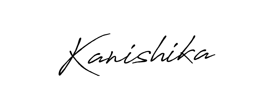 Make a beautiful signature design for name Kanishika. With this signature (Antro_Vectra_Bolder) style, you can create a handwritten signature for free. Kanishika signature style 7 images and pictures png