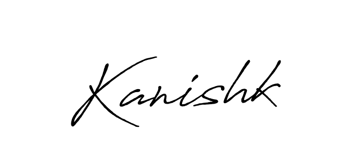 Use a signature maker to create a handwritten signature online. With this signature software, you can design (Antro_Vectra_Bolder) your own signature for name Kanishk. Kanishk signature style 7 images and pictures png